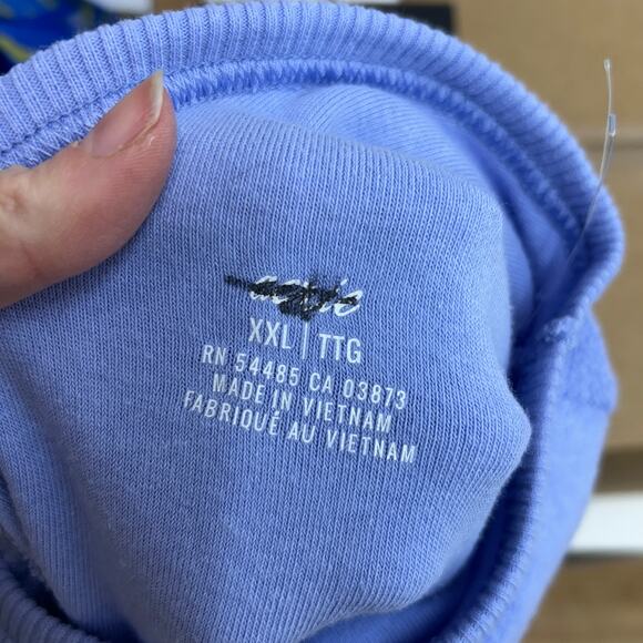 Aerie Oversized Long Sleeve Top Plus Size XXL Baby Blue Terry Cloth Ruched - Picture 5 of 6